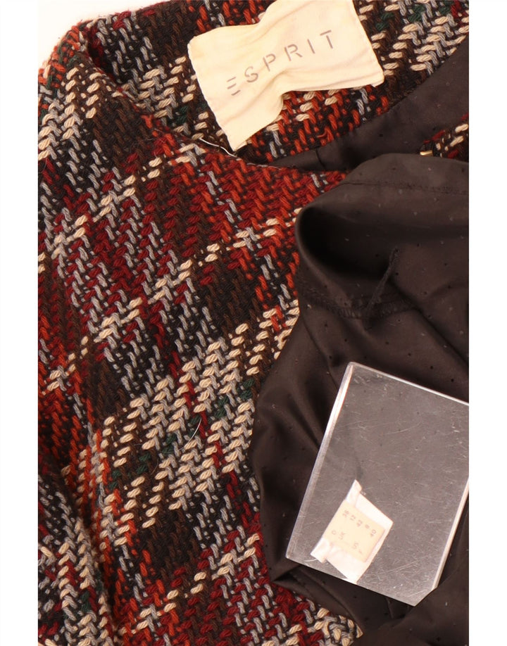 Sobretudo feminino Esprit UK 12 médio xadrez borgonha