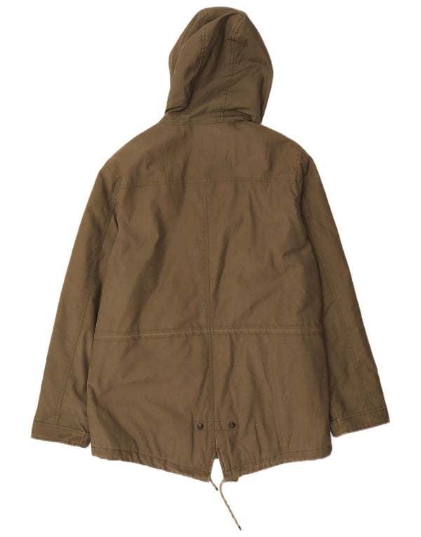 Jaqueta Parka masculina com capuz Vintage Industries Reino Unido 44 2XL Poliéster cáqui