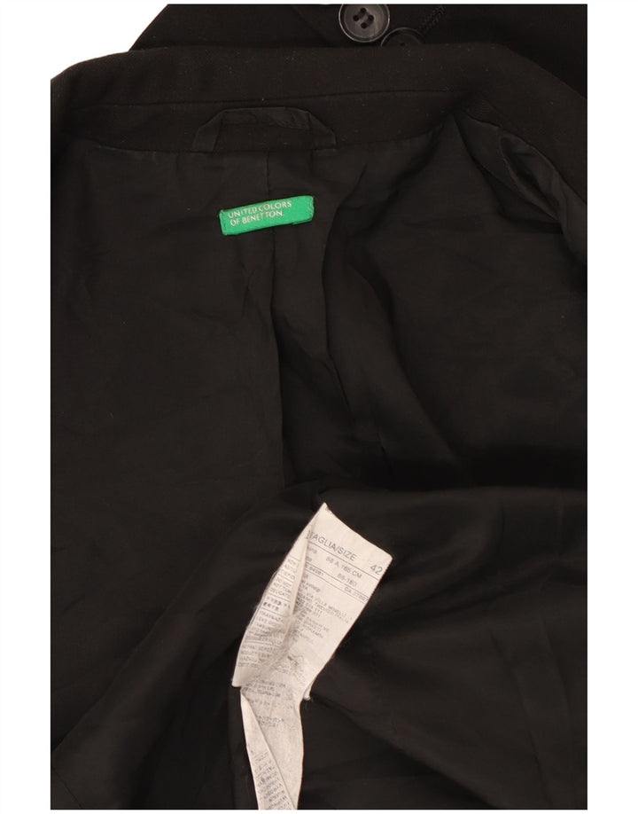 Jaqueta Blazer Feminina Benetton com 2 Botões IT 42 Poliéster Preto Médio