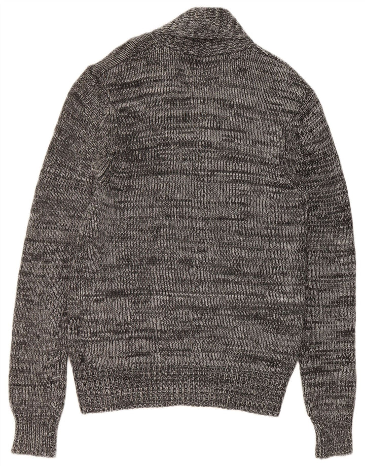 Suéter cardigã masculino Levi's Slim Fit pequeno cinza manchado de viscose