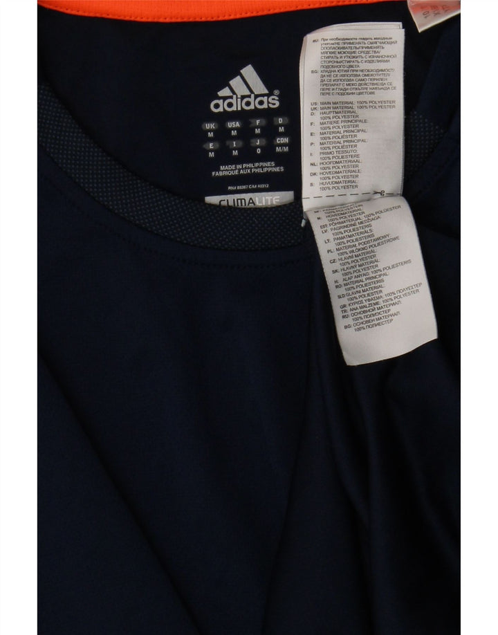Camiseta masculina Adidas Climalite Top médio azul marinho poliéster