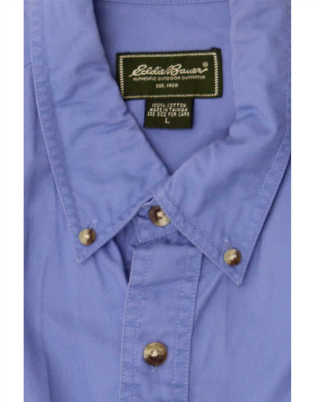 Camisa masculina Eddie Bauer grande algodão azul
