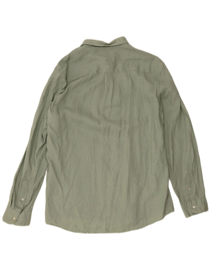Camisa masculina clássica French Connection grande linho verde