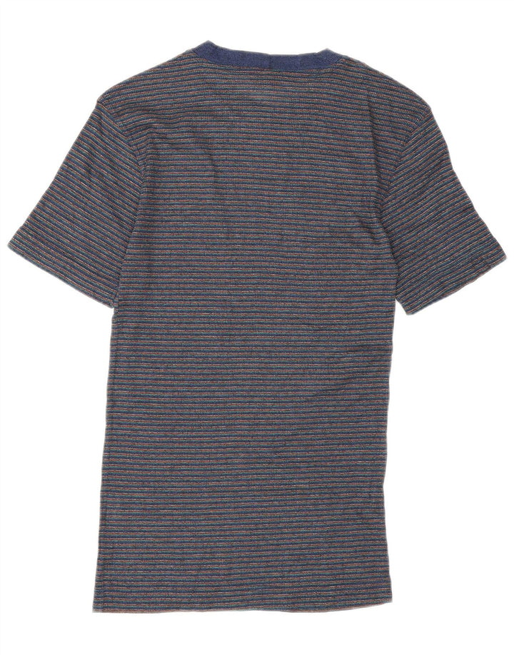 Camiseta masculina Missoni Top médio algodão listrado azul marinho