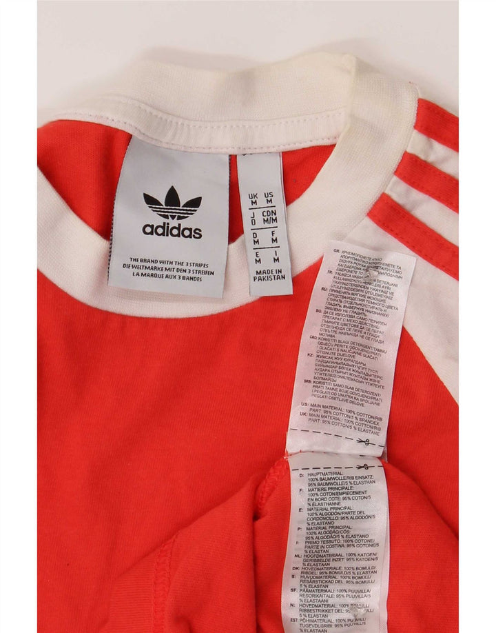 Adidas masculino top manga longa médio vermelho colorblock algodão
