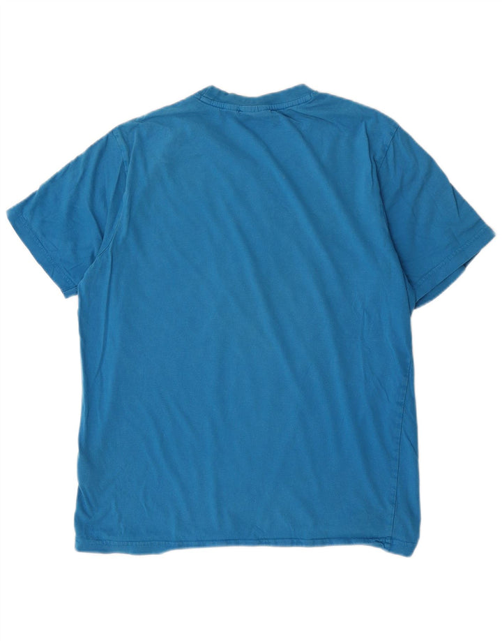 Fila Mens Graphic T-Shirt Top Médio Algodão Azul