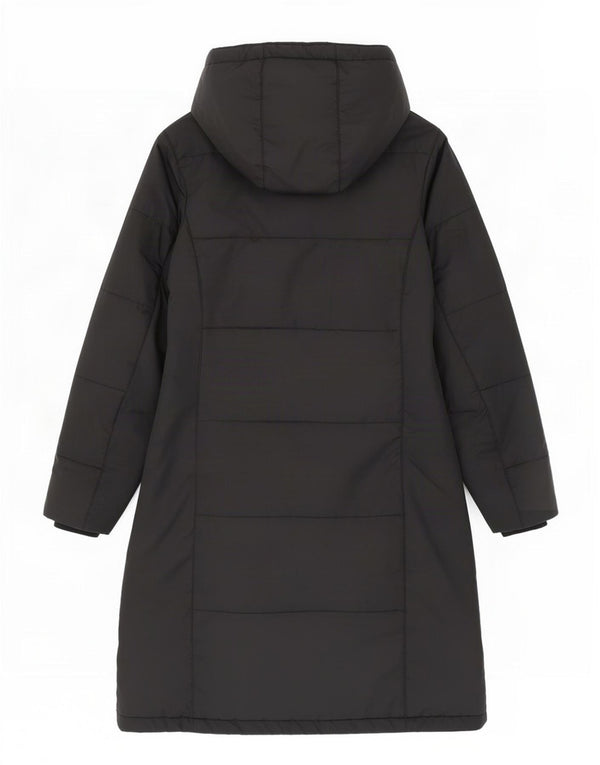 Casaco acolchoado com capuz feminino Jack Wolfskin UK 8 XS poliéster preto