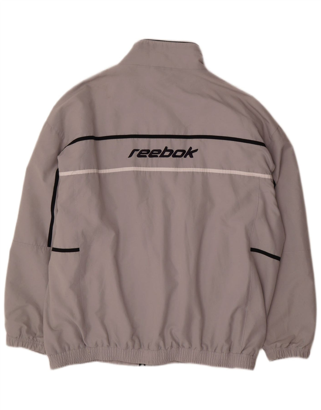 Jaqueta masculina Reebok Graphic Tracksuit Top grande cinza colorblock poliéster