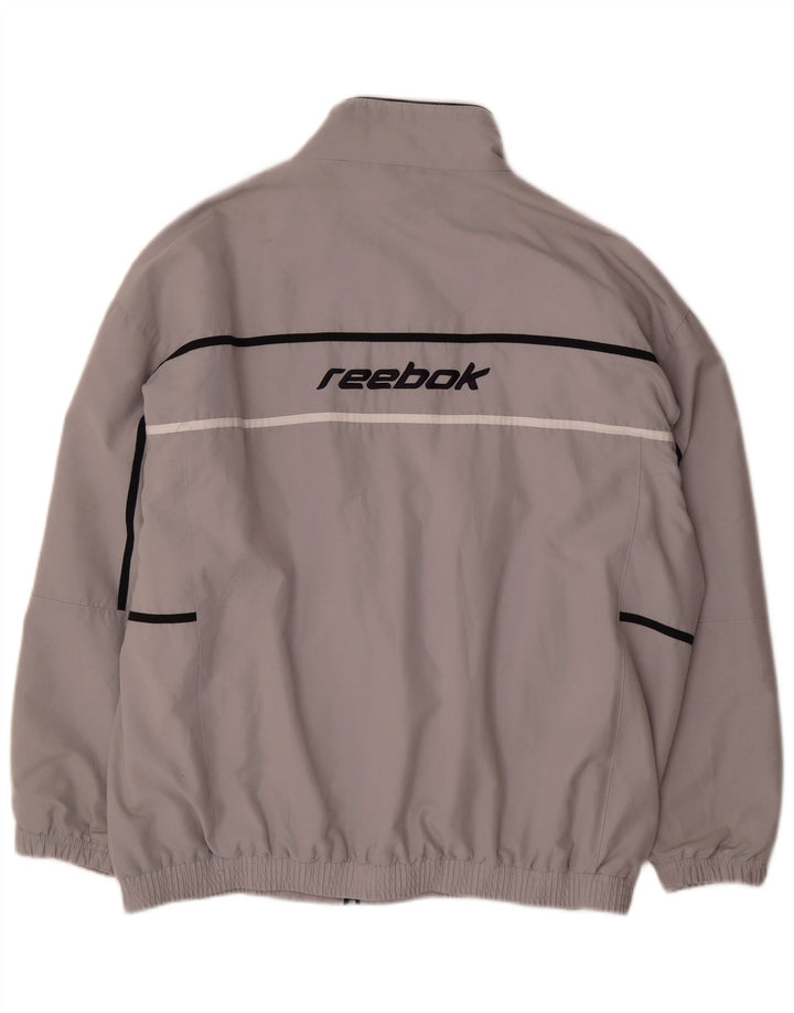 Jaqueta masculina Reebok Graphic Tracksuit Top grande cinza colorblock poliéster