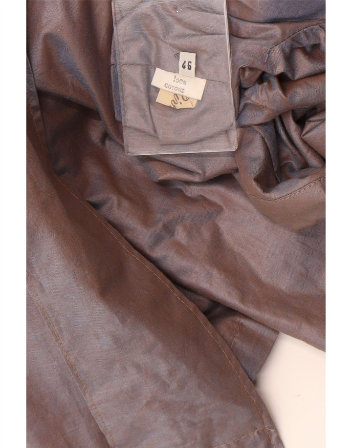 Sobretudo feminino vintage IT 46 grande algodão marrom