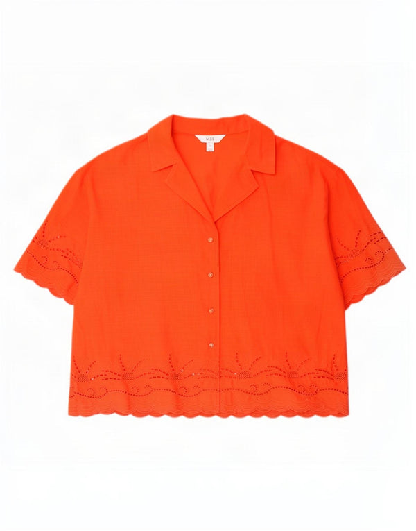Blusa feminina de manga curta Marks & Spencer Reino Unido 12 médio vermelho floral