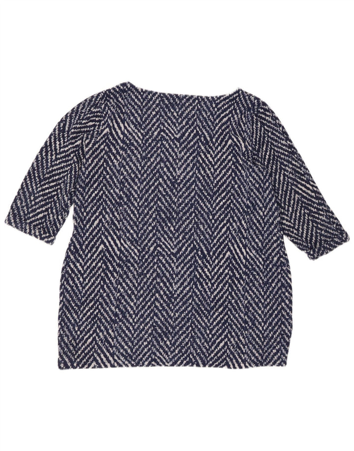 Suéter feminino MARKS & SPENCER com gola canoa Reino Unido 18 XL azul marinho