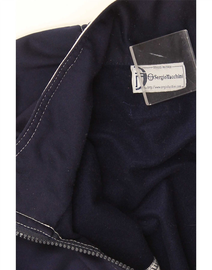 Sergio Tacchini Jaqueta masculina de agasalho médio azul marinho colorblock