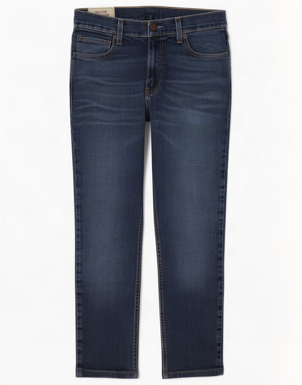 Hollister Womens Super Skinny Cropped Jeans W33 L25 Algodão Azul
