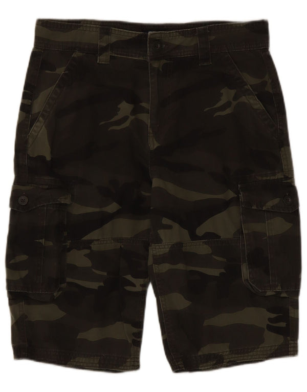 Shorts cargo masculino Mountain Warehouse W30 algodão camuflado verde médio