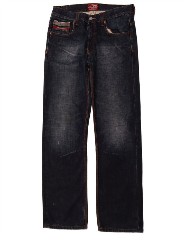 Jeans retos masculinos SUPERDRY W32 L33 algodão azul