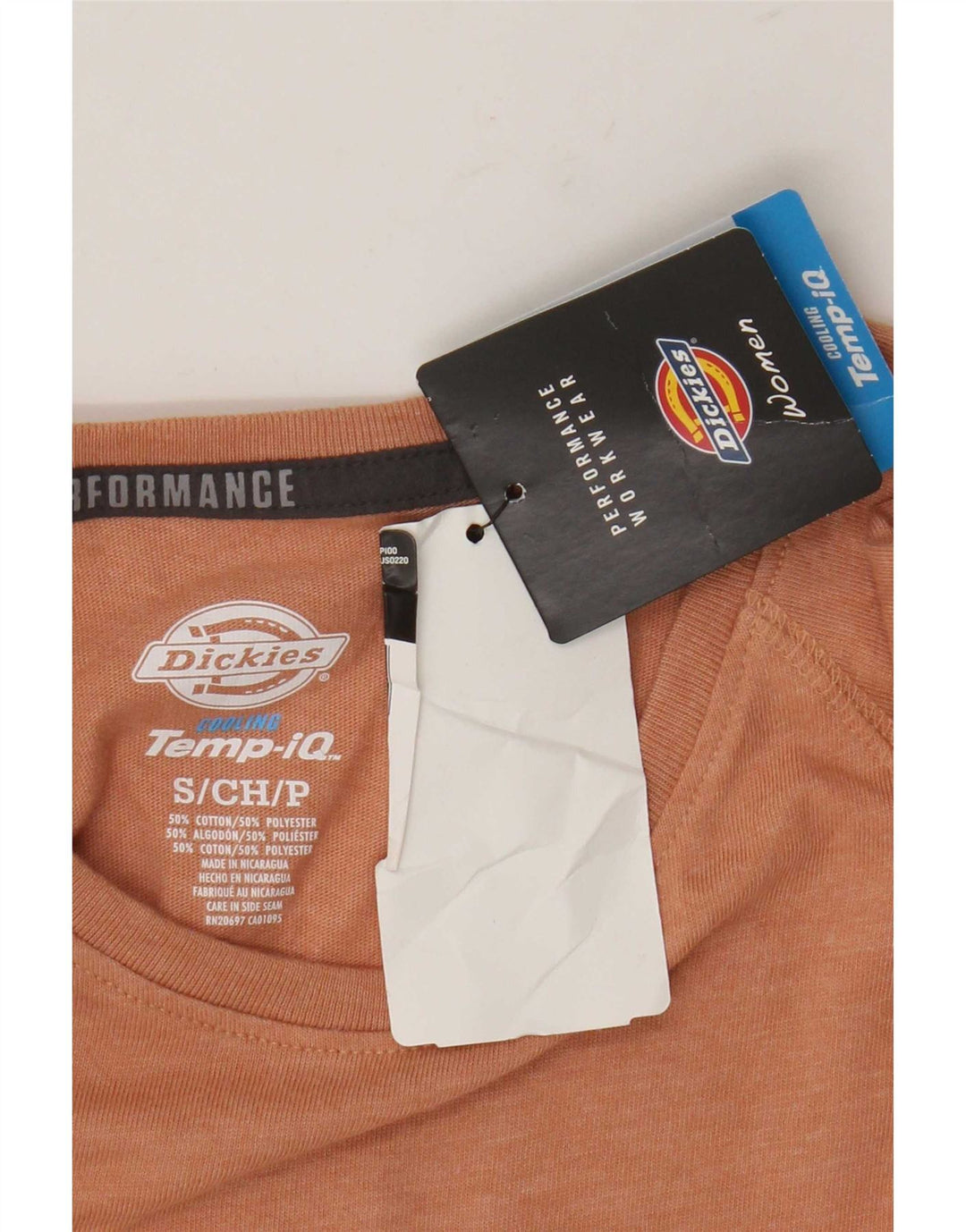 Top feminino Dickies de manga comprida UK 10 algodão laranja pequeno