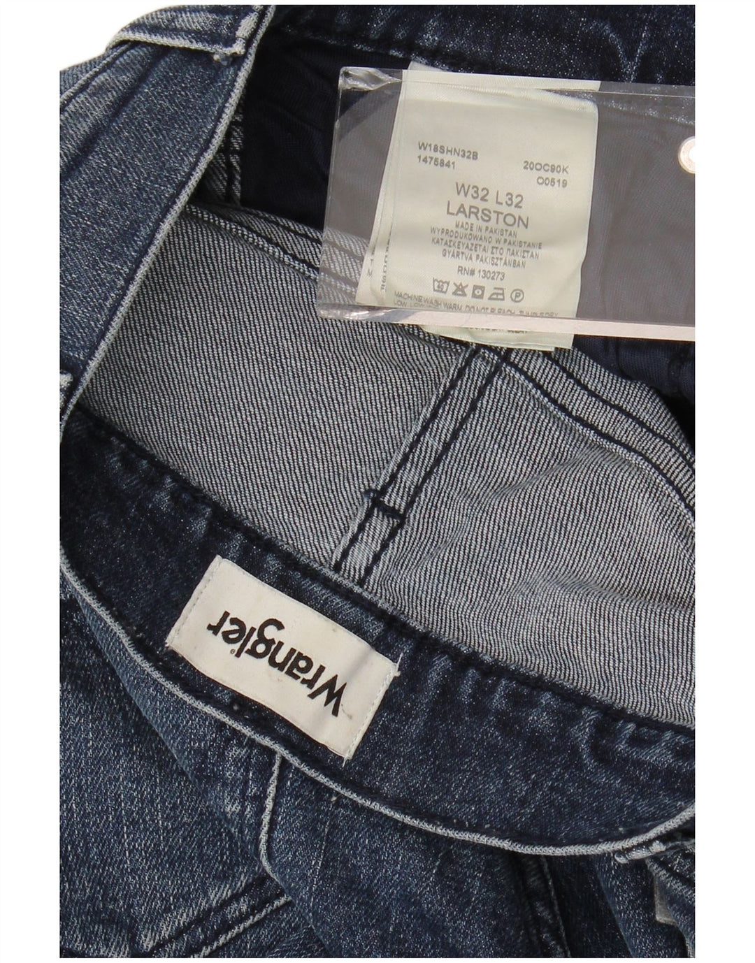Wrangler Mens Larston Straight Jeans W32 L32 Azul Algodão