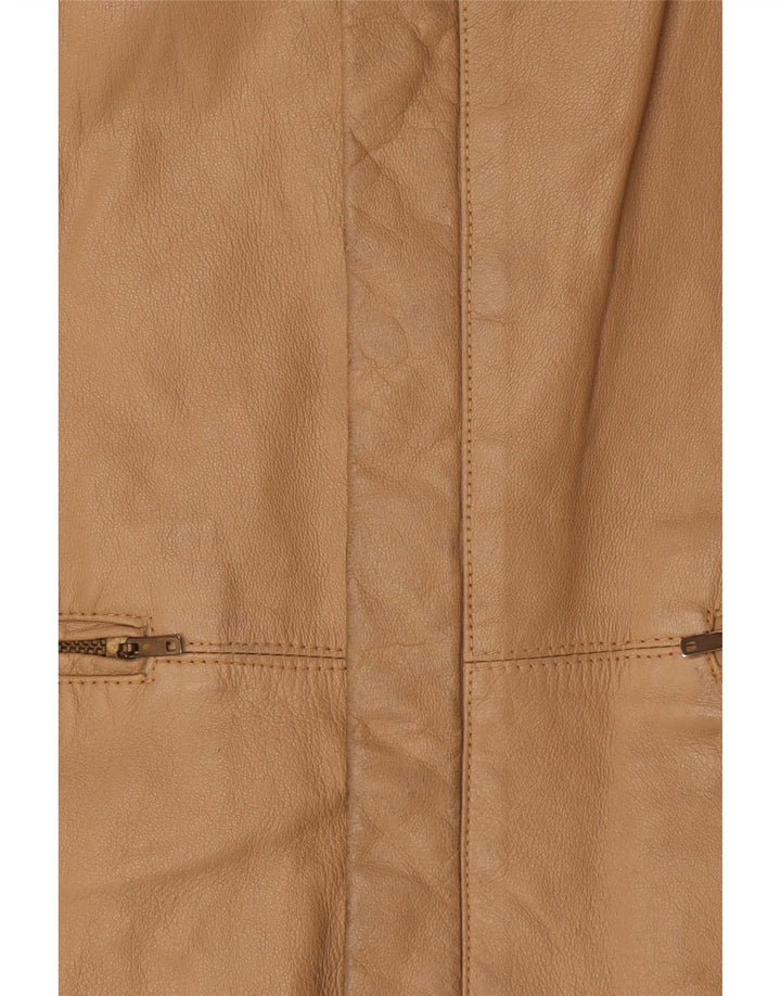 Jaqueta de couro masculina vintage IT 52 XL bege