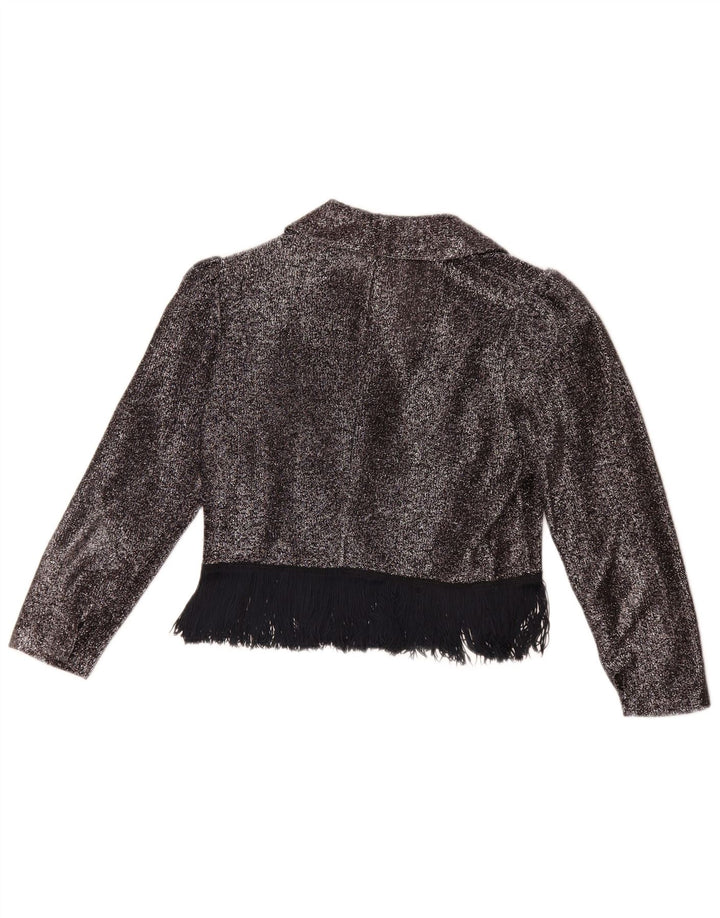 Blusa feminina vintage cropped UK 14 prata média