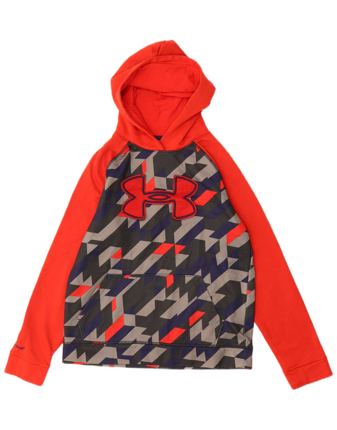 UNDER ARMOUR Meninas com capuz solto jumper 11-12 anos grande vermelho geométrico
