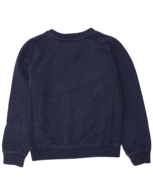 Tommy Hilfiger Meninos moletom gráfico jumper 7-8 anos azul marinho algodão
