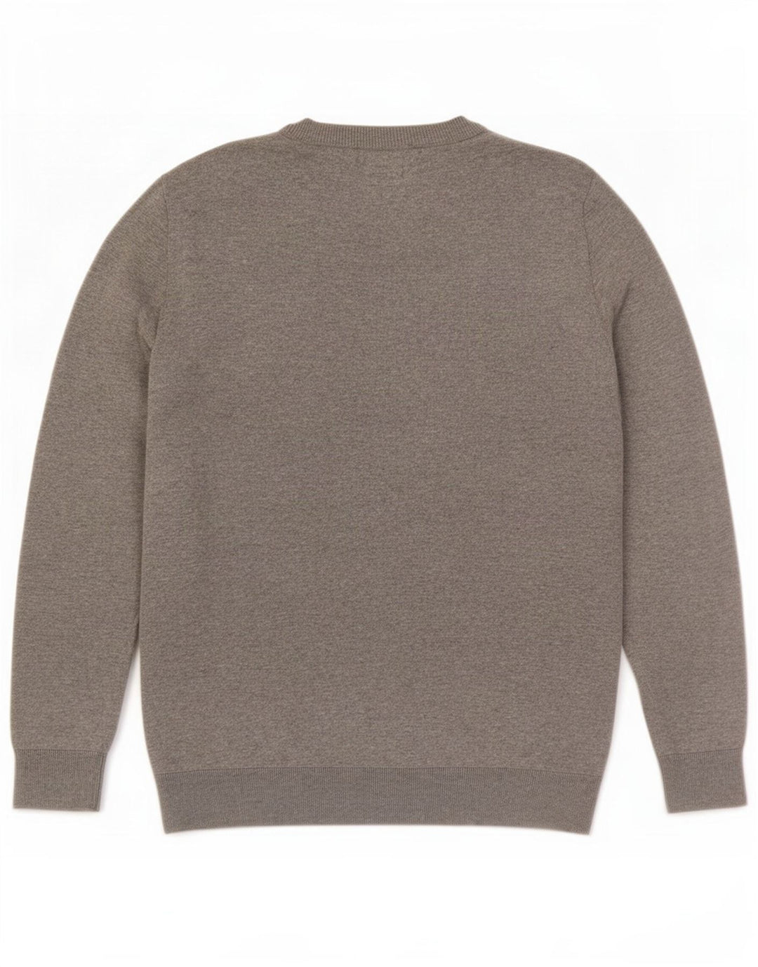 Zara Suéter masculino com gola redonda e seda cinza médio