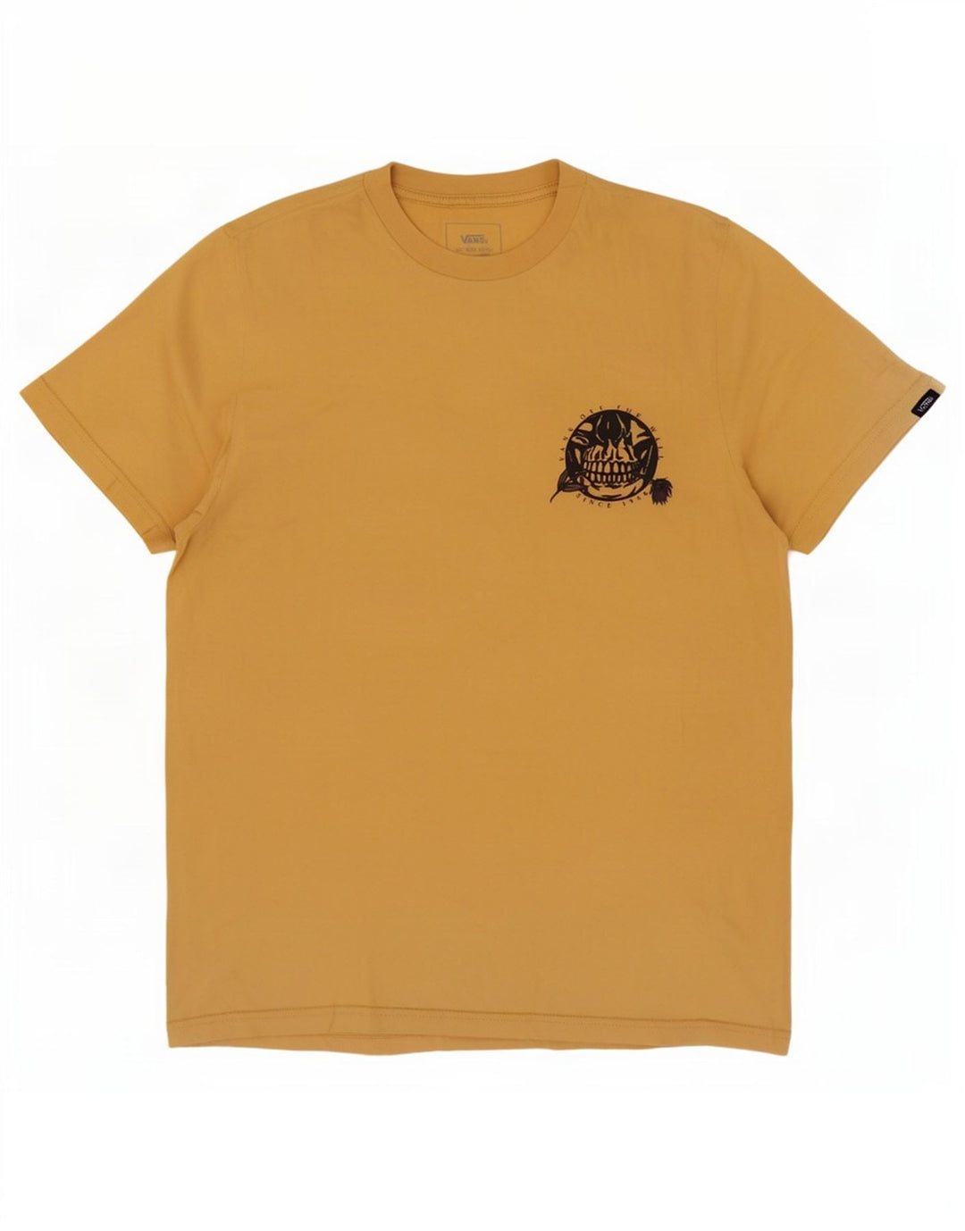 Camiseta Vans Masculina Custom Fit Graphic Top Pequeno Algodão Amarelo