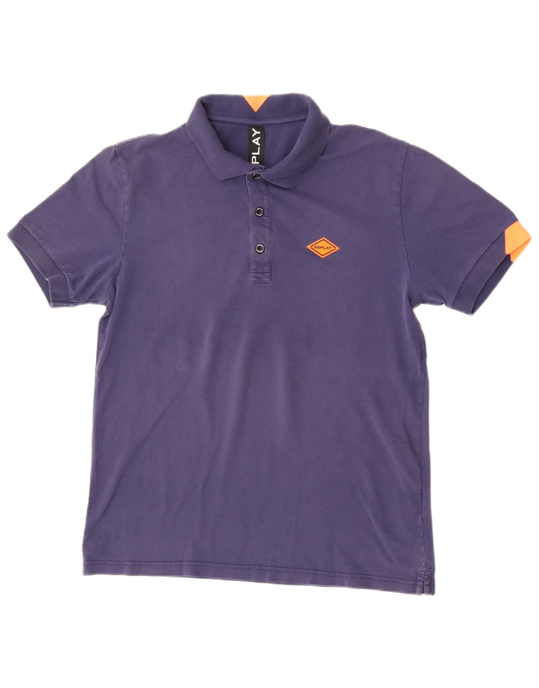 Camisa polo masculina Replay grande algodão azul marinho