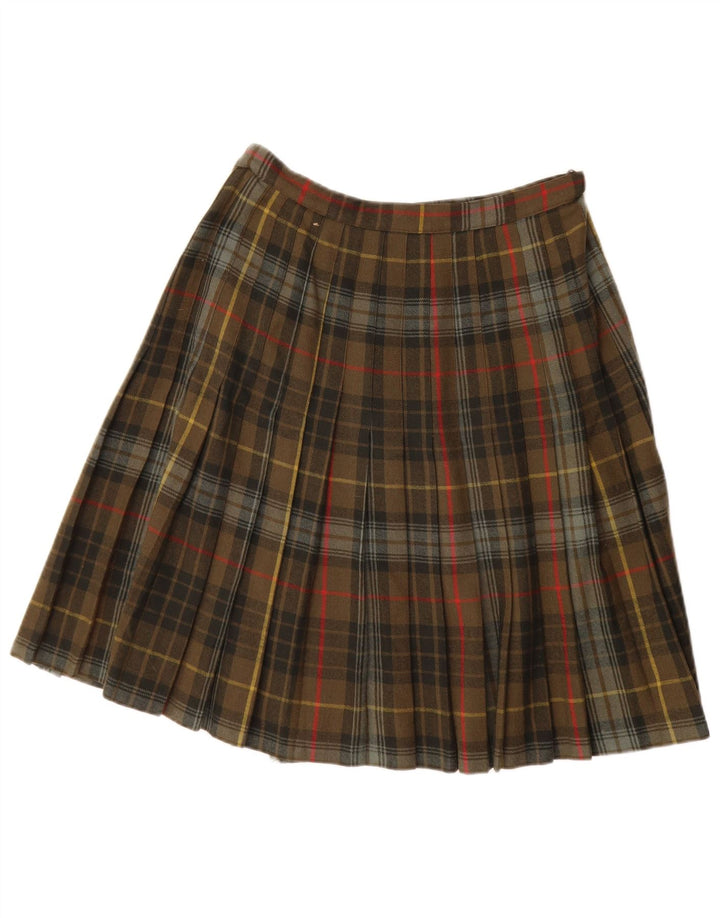 Saia feminina VINTAGE W28 xadrez cáqui médio