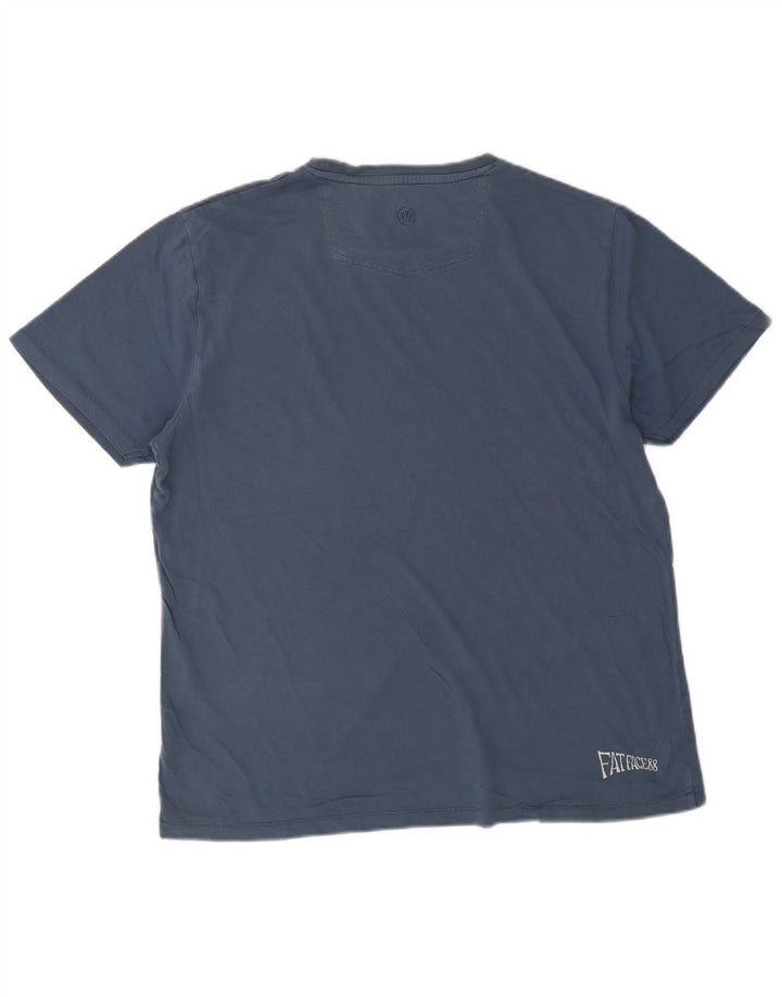 Camiseta gráfica masculina Fat Face Top grande algodão azul