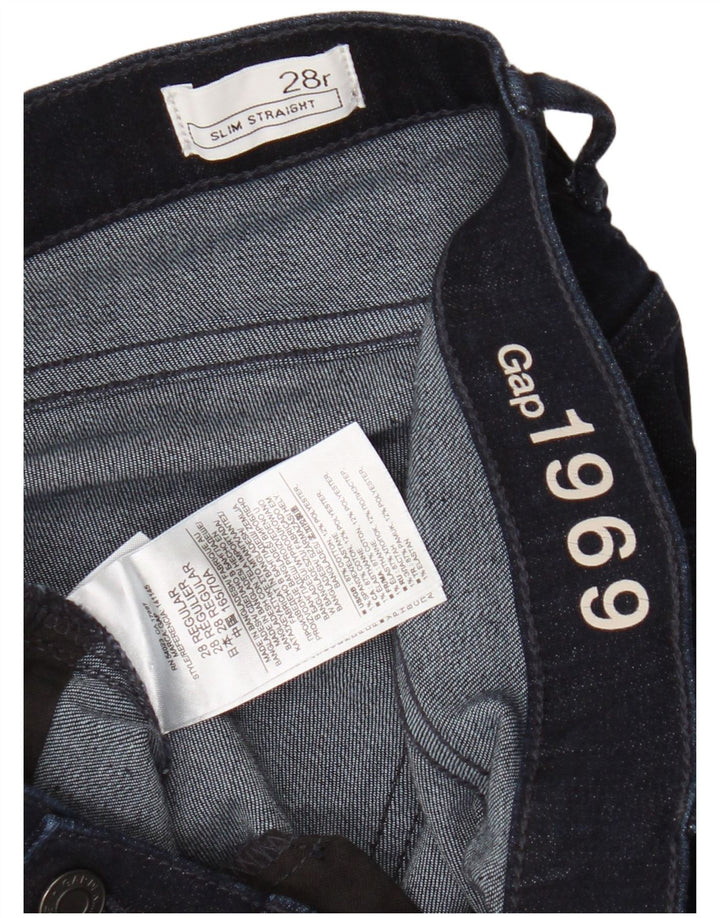 Gap Womens Slim Straight Jeans W28 L32 Azul Marinho Algodão