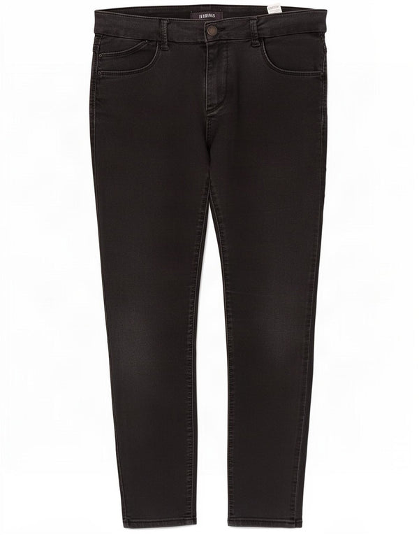 Jeans skinny feminino Marks & Spencer Reino Unido 14 grande W32 L26 algodão preto