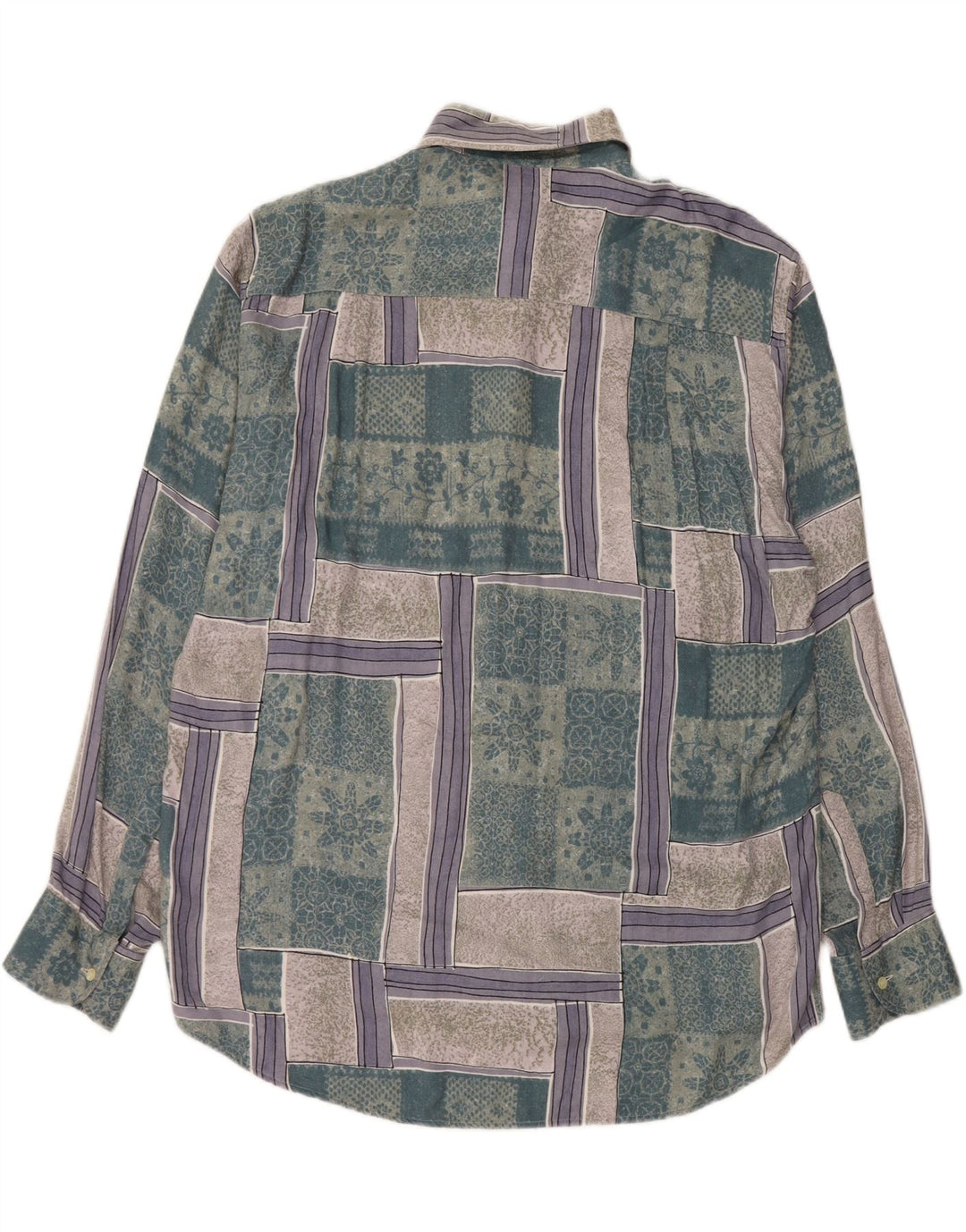Camisa masculina Fitzroy grande verde patchwork viscose