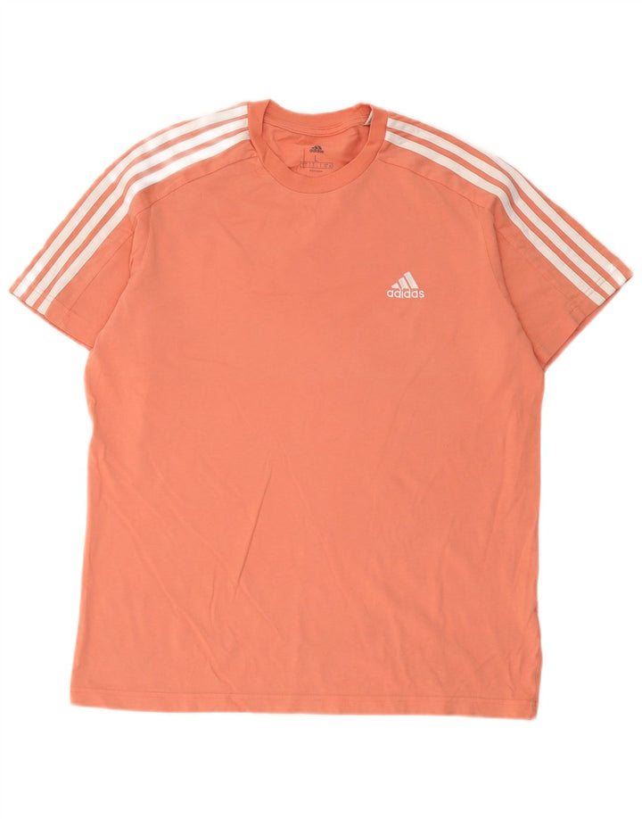 Camiseta masculina Adidas grande algodão laranja