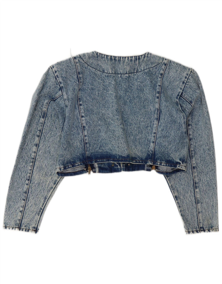Jaqueta jeans feminina VINTAGE Bolero UK 12 azul médio