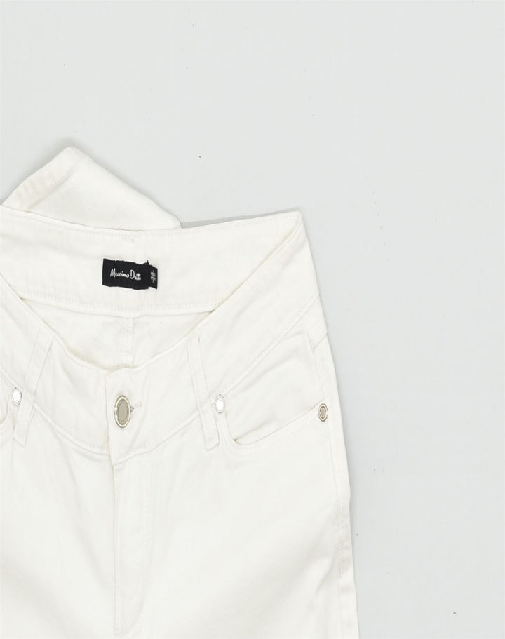 MASSIMO DUTTI Womens Slim Straight Jeans W30 L30 White Cotton Classic | Vintage | Thrift | Second-Hand | Used Clothing | Messina Hembry 