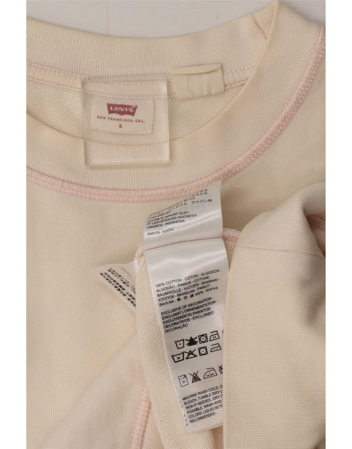 Suéter oversized feminino Levi's UK 10 pequeno algodão branco