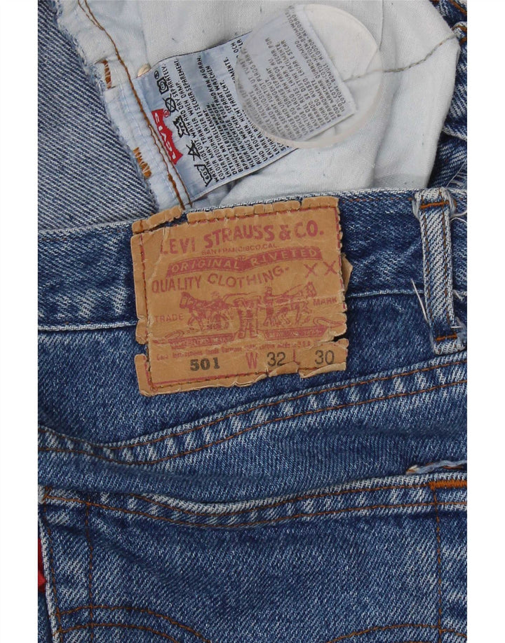 Calça jeans feminina Levi's 501 Straight W32 L30 azul algodão