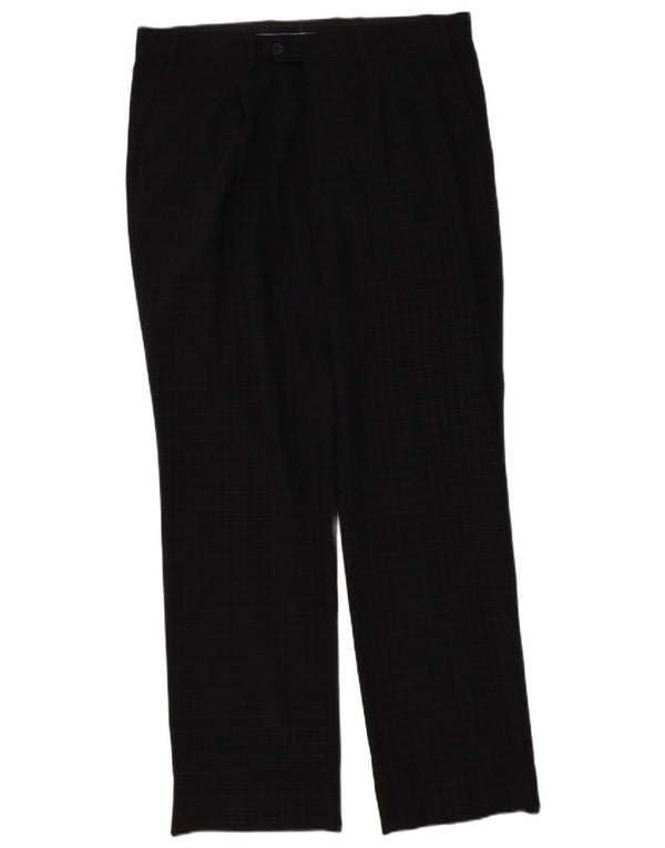 Calça masculina Marks & Spencer Blue Harbor Straight Suit W36 L31 Navy Check