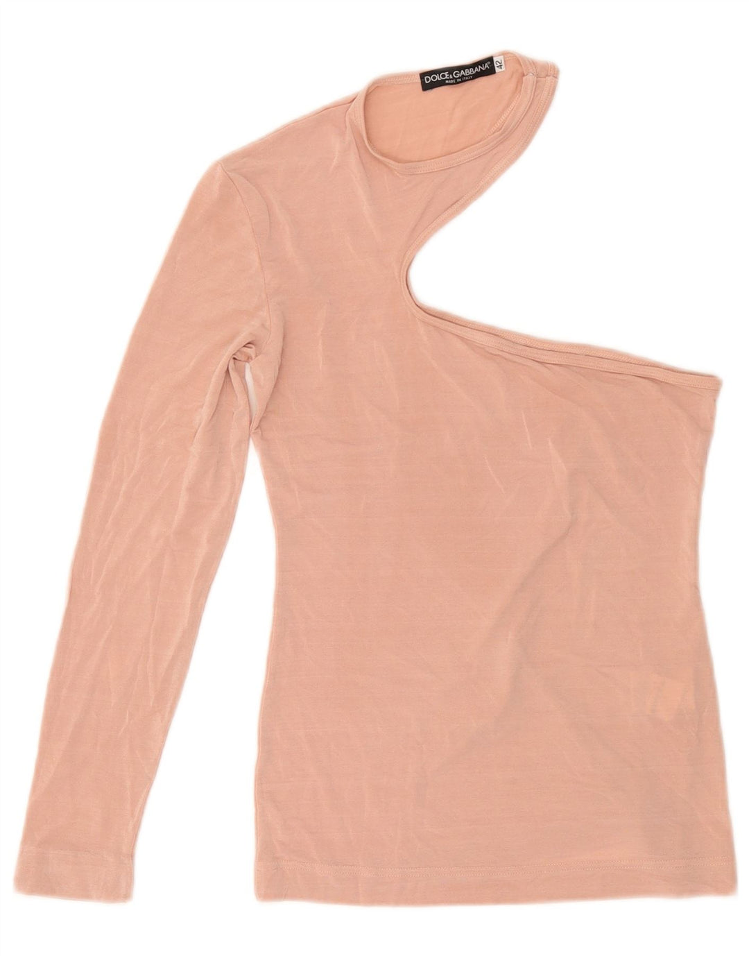 Dolce & Gabbana Top feminino de um ombro IT 42 viscose rosa médio