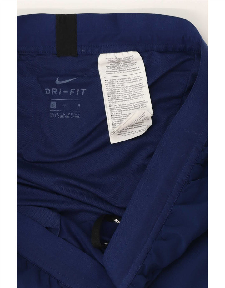 Shorts esportivos femininos Nike Dri Fit UK 16 grande poliéster azul marinho