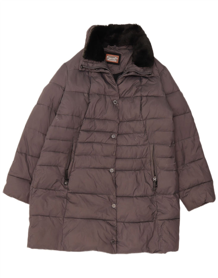 Casaco acolchoado feminino Marks & Spencer Per Una UK 18 XL cinza poliamida