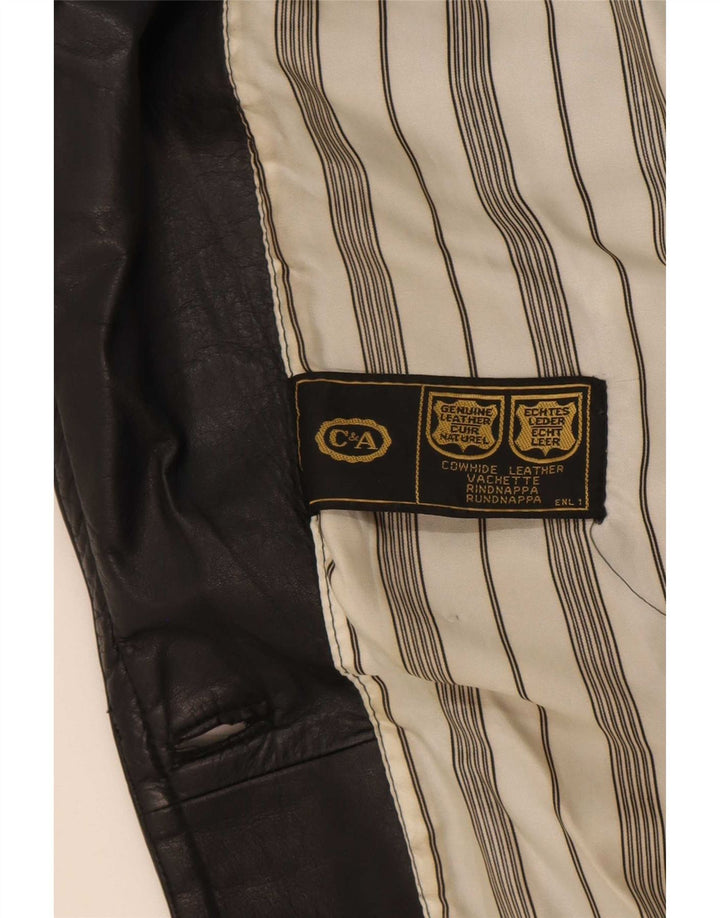 Casaco de couro feminino C&A UK 18 XL preto