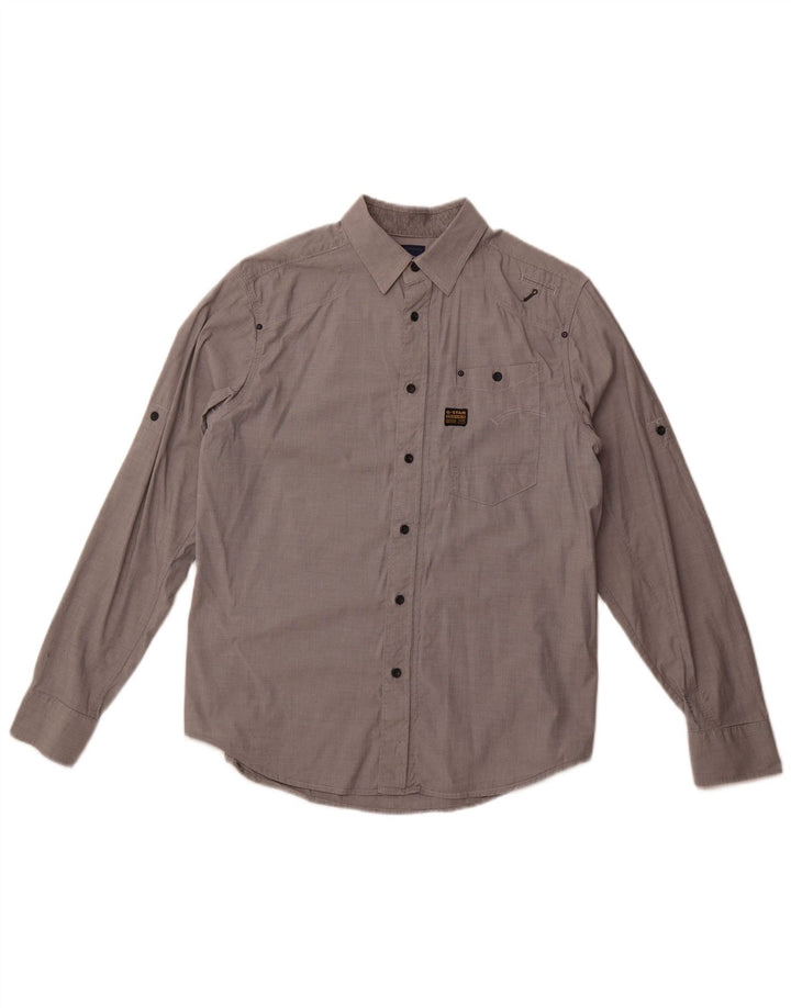 Camisa masculina G-Star grande algodão cinza