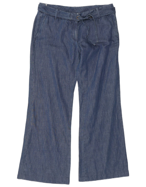 Calça chino feminina Murphy & Nye com perna larga W36 L32 algodão azul