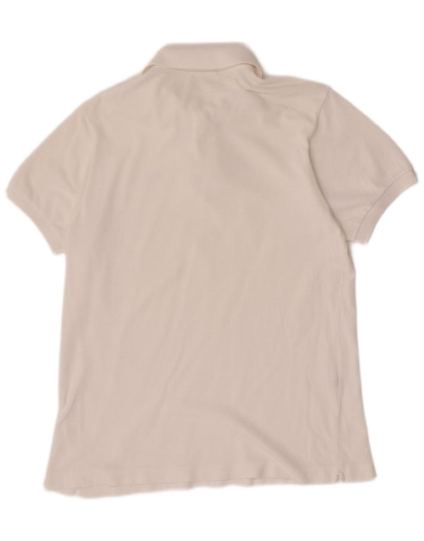 Camisa polo masculina Lacoste tamanho 4 médio algodão branco