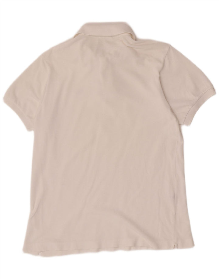 Camisa polo masculina Lacoste tamanho 4 médio algodão branco