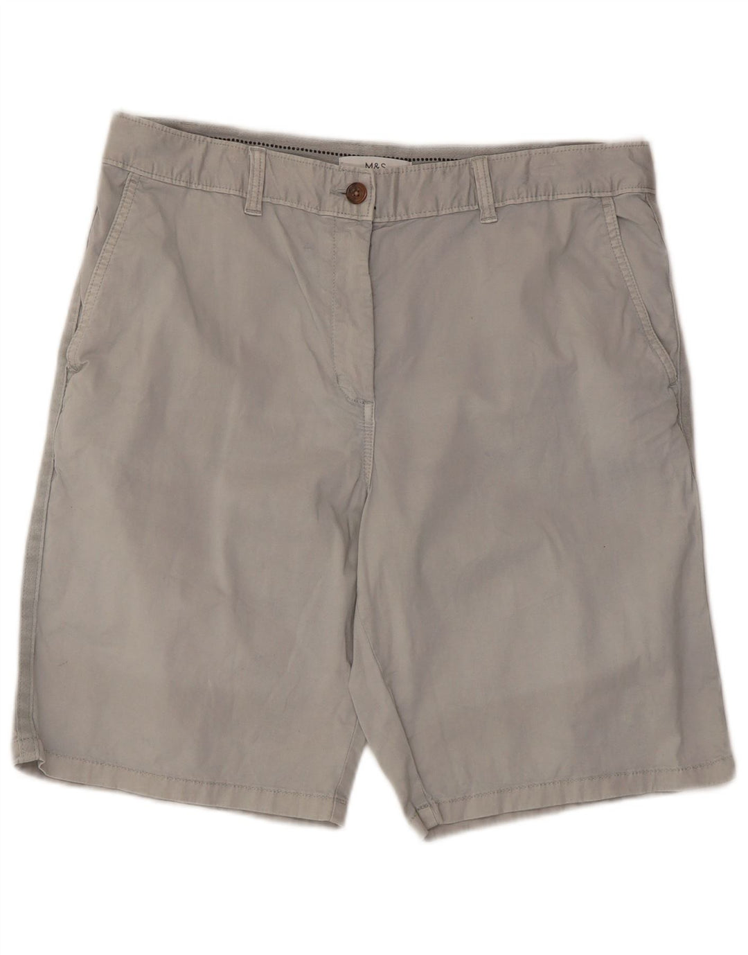 Shorts chino masculino Marks & Spencer Reino Unido 14 grande W34 algodão cinza