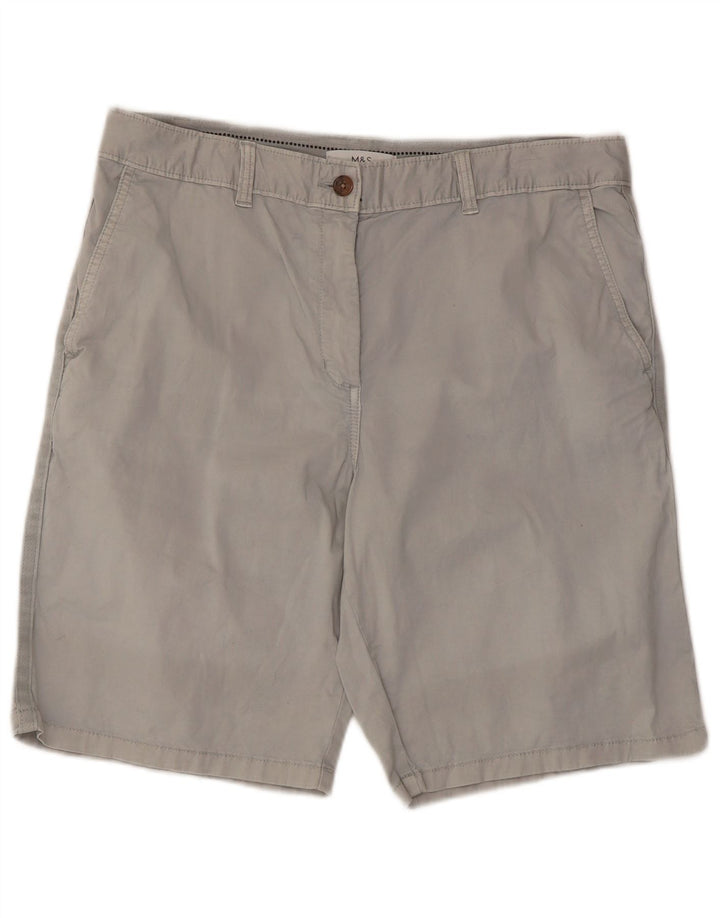 Shorts chino masculino Marks & Spencer Reino Unido 14 grande W34 algodão cinza